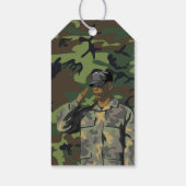 Leger op Birthday Party Cadeaulabel (Achterkant)