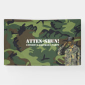 Leger op Birthday Party Spandoek (Horizontaal)