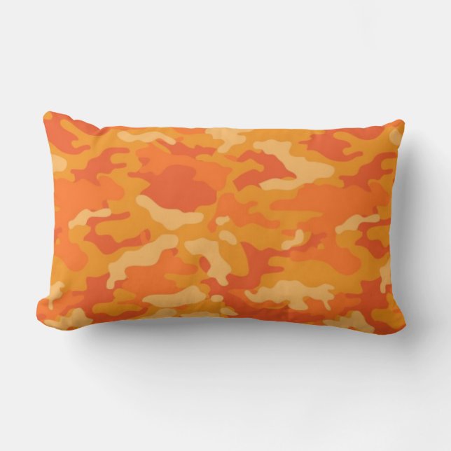 Leger Oranje Camouflage #2 Pillow Kussens (Voorkant)