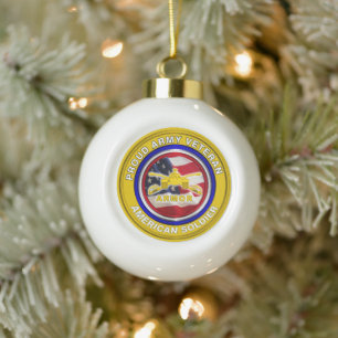 Leger Pantsereenheid Veteraan Kerstmis Keramische Bal Ornament