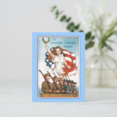 leger Poster met Lady Liberty Tshirts Briefkaart (Staand voorkant)