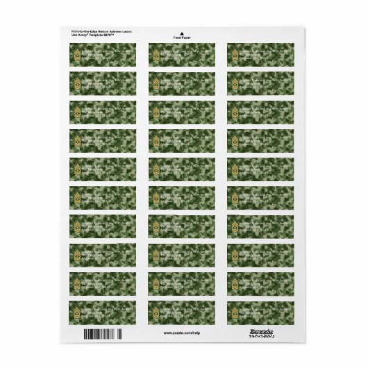 Leger sergeant-majoor Camoflage - Adres label (Full Sheet)