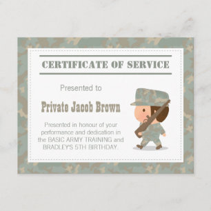 Leger servicecertificaat Dank u, zaterdag Kaart