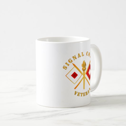 Leger - Signal Corps - Veteran w Branch Koffiemok (Voorkant rechts)