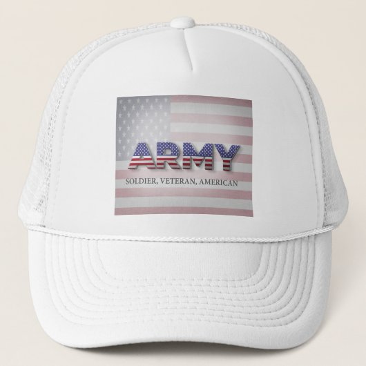 Leger “Soldaat, Veteraan, Amerikaan” Trucker Pet (Voorkant)