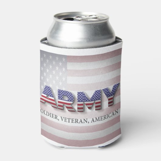 Leger "Soldaat, Veteraan, Amerikaans" Blikjeskoeler (Blikje Voorkant)