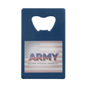 Leger "Soldaat, Veteraan, Amerikaans" Creditkaart Flessenopener
