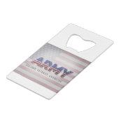 Leger "Soldaat, Veteraan, Amerikaans" Creditkaart Flessenopener (Achterkant Gekanteld)