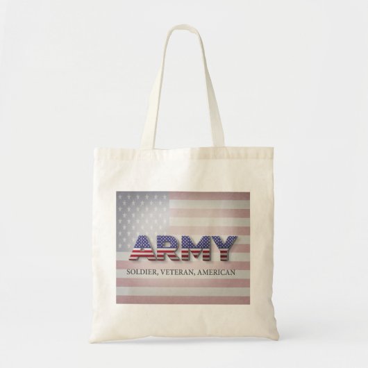 Leger "Soldaat, Veteraan, Amerikaans" Tote Bag (Voorkant)