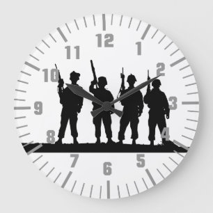 leger soldaten grote klok