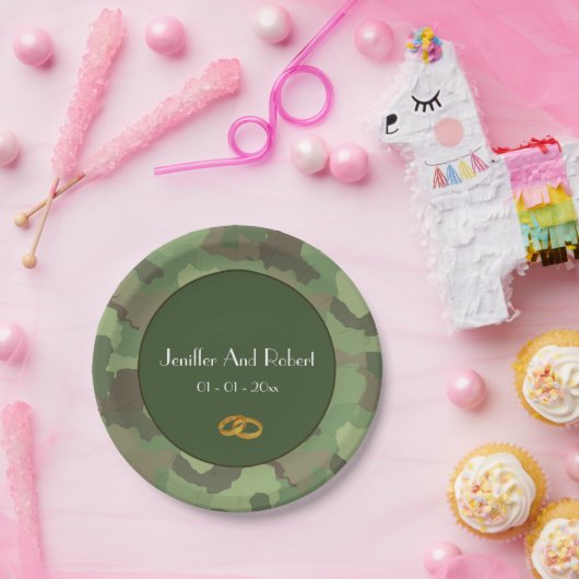 Leger thema bruiloft papier borden papieren bordje (Feest)