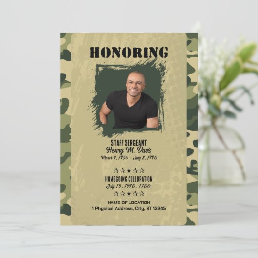 Leger Thema foto Militair Memorial Programma (Staand voorkant)