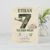 Leger Uitnodiging - 7e verjaardag Uitnodiging (Staand voorkant)