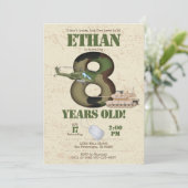 Leger Uitnodiging - 8e verjaardag Uitnodiging (Staand voorkant)
