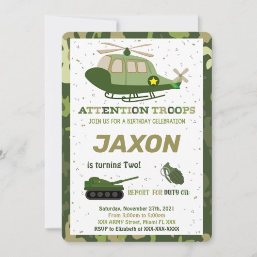 Leger uitnodigingen (Voorkant)