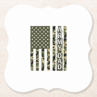Leger Vader Camo Amerikaanse Vlag Vintage Shirt On Kartonnen Onderzetters