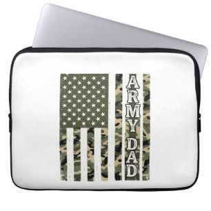 Leger Vader Camo Amerikaanse Vlag Vintage Shirt On Laptop Sleeve