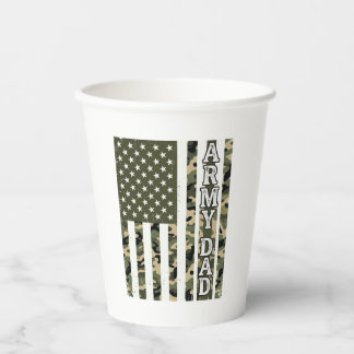 Leger Vader Camo Amerikaanse Vlag Vintage Shirt On Papieren Bekers