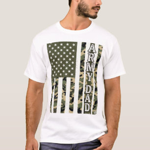 Leger Vader Camo Amerikaanse Vlag Vintage T-shirt 
