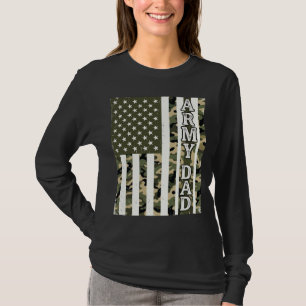 Leger Vader Camo Amerikaanse Vlag Vintage T-shirt 