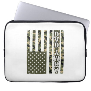 Leger Vader Camo Amerikaanse Vlag Vintage T-shirt  Laptop Sleeve