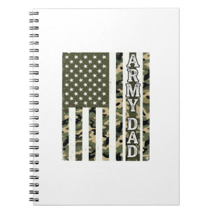 Leger Vader Camo Amerikaanse Vlag Vintage T-shirt  Notitieboek