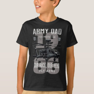Leger vader vader militaire vaders dag Apache Heli T-shirt