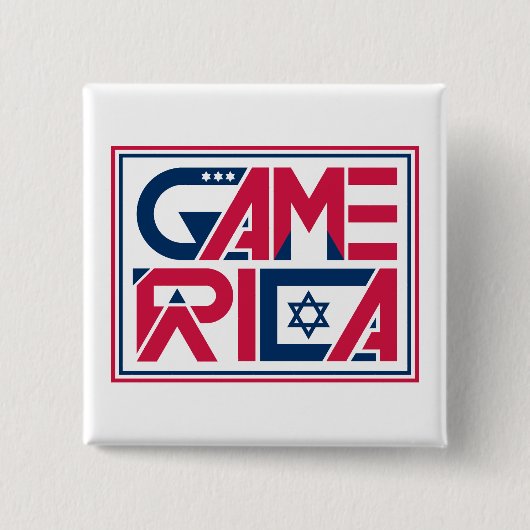 Leger van Amerika. Game Vierkante Button 5,1 Cm (Voorkant)
