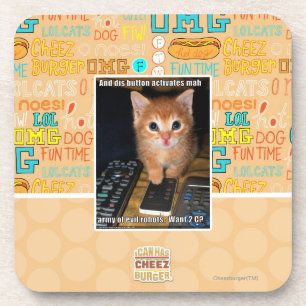 Leger van boze robots bier onderzetter