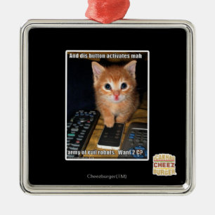 Leger van boze robots metalen ornament