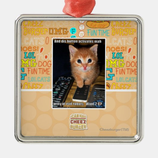 Leger van boze robots metalen ornament (Voorkant)