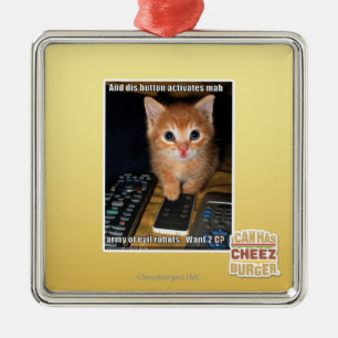 Leger van boze robots metalen ornament