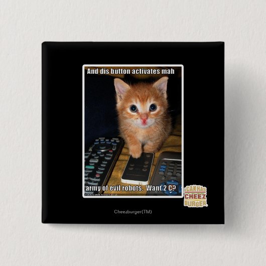 Leger van boze robots vierkante button 5,1 cm (Voorkant)