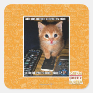 Leger van boze robots vierkante sticker