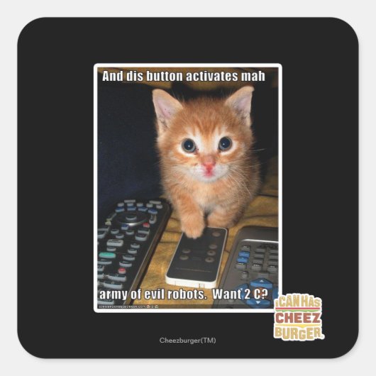 Leger van boze robots vierkante sticker (Voorkant)