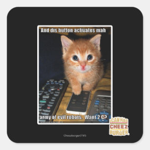 Leger van boze robots vierkante sticker