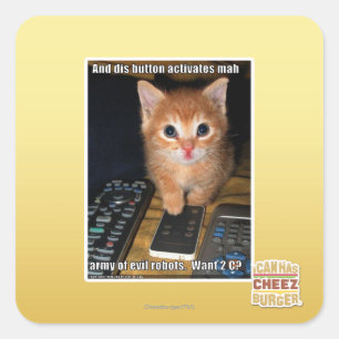 Leger van boze robots vierkante sticker