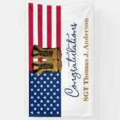 Leger van de Amerikaanse vlag Gold Boots Spandoek (Verticaal)