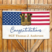 Leger van de Amerikaanse vlag Gold Boots Spandoek