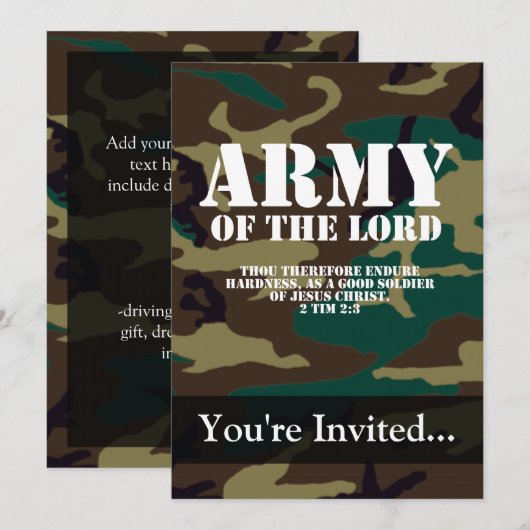 Leger van de Heer, Bijbelse Schrift Camo Kaart (Voorkant / Achterkant)