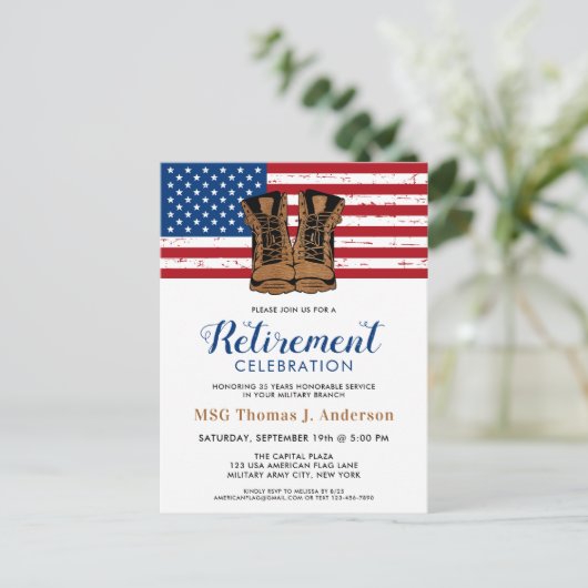 Leger van de militaire aftredingspartij bootst Ame Briefkaart (Staand voorkant)