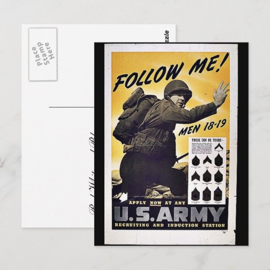 Leger van de Verenigde Staten Briefkaart (Voorkant / Achterkant)