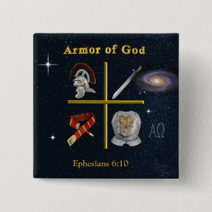 Leger van God Vierkante Button 5,1 Cm