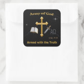 Leger van God Vierkante Sticker (Tas)