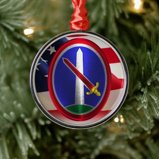 Leger van het leger Washington Keepslag Christm Metalen Ornament (Boom)