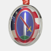 Leger van het leger Washington Keepslag Christm Metalen Ornament (Links)