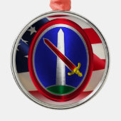 Leger van het leger Washington Keepslag Christm Metalen Ornament (Voorkant)