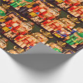 Leger van kerstbont cadeaupapier (Hoek)