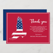 Leger van Militaire Veteraan Funeral Eagle Amerika Bedankkaart (Voorkant / Achterkant)