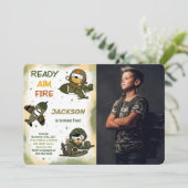 Leger Verjaardag Foto uitnodigingen (Staand voorkant)